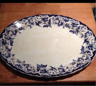 Bandeja Inglesa Porcelana Azul 42cm