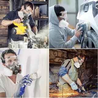 Máscara de protección con gafas y filtros