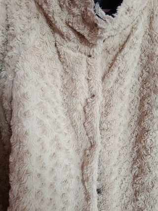 Abrigo reversible mujer beige/azul marino