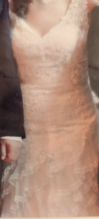 Vestido de Novia Blanco, de guipur. Talla 46\48