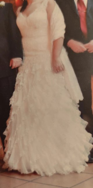 Vestido de Novia Blanco, de guipur. Talla 46\48