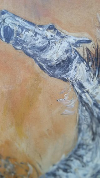 Cuadro Pintura óleo Potros Salvajes Angelo Zanelli