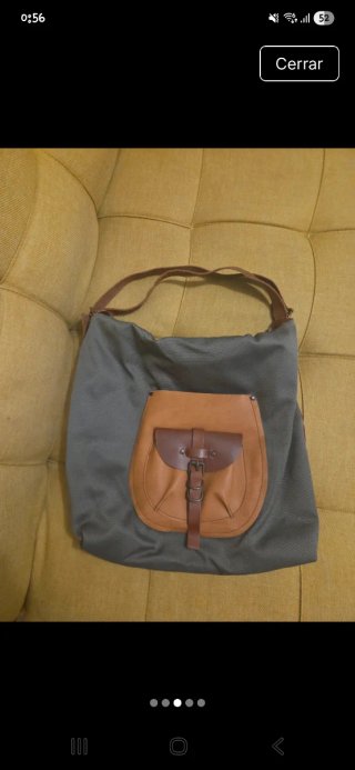 Bolso Mochila Cuero y Naylon