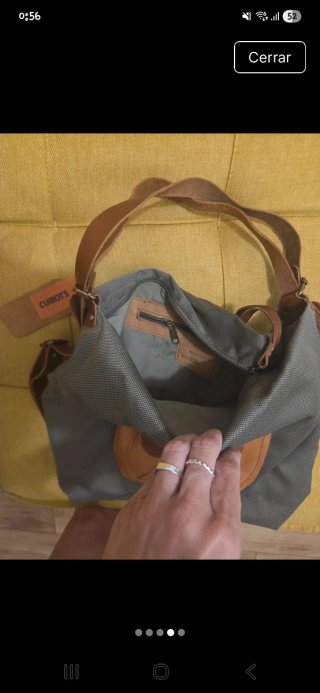 Bolso Mochila Cuero y Naylon