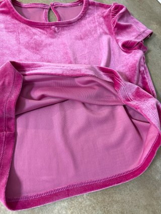 Mango Kids Top Terciopelo Rosa T.10