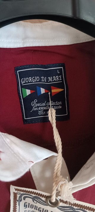 Polo 'Giorgio di Mare'. Burdeos. Talla L. NUEVO.