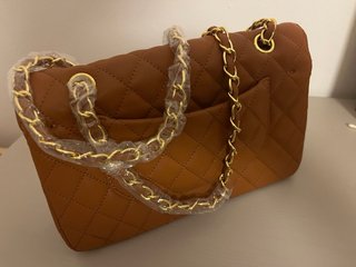Borsa elegante donna marrone e oro