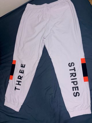 Pantalón impermeable Adidas hombre blanco naranja