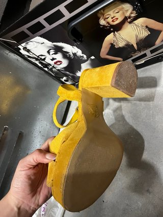 Zapatos de tacón amarillos mujer talla 35