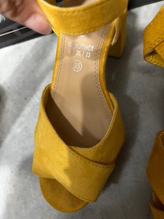 Zapatos de tacón amarillos mujer talla 35