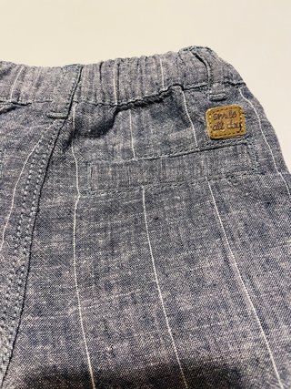 Shorts de lino a rayas para bebé