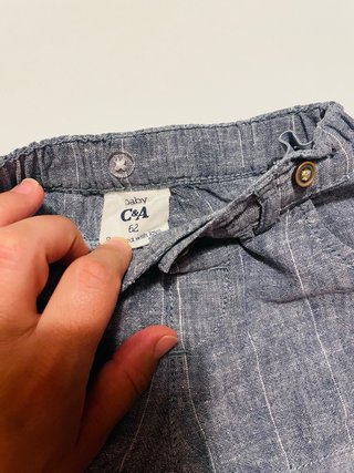 Shorts de lino a rayas para bebé