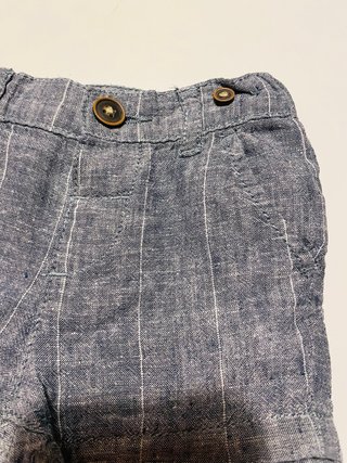 Shorts de lino a rayas para bebé