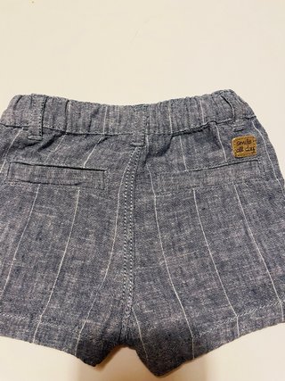 Shorts de lino a rayas para bebé