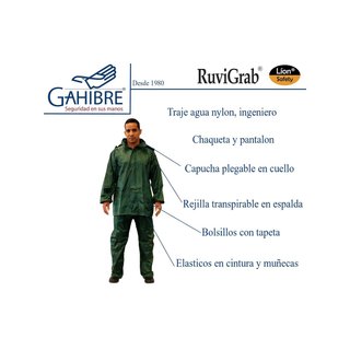 Traje impermeable trabajo ligero plegable verde