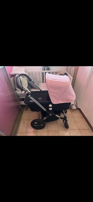 Carro Bugaboo Camaleon 3 PlusNegro con Capota Rosa