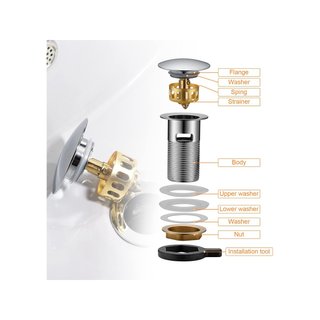Ibergrif M20507 scarico lavandino ottone cromato