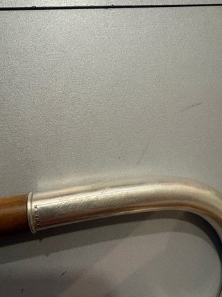 Baston antiguo con empuñadura curva
