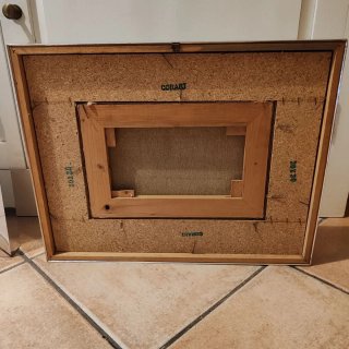 Coppia quadri con cornice metallo