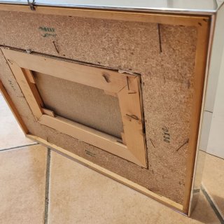 Coppia quadri con cornice metallo