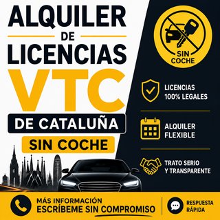 ALQUILER LICENCIA VTC CATALUÑA SIN COCHE