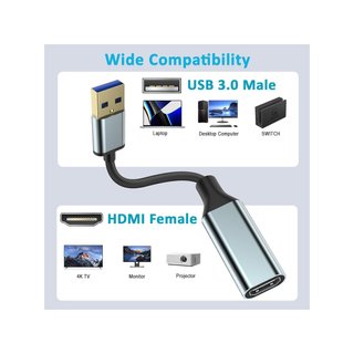 Adaptador USB a HDMI alta definición portátil