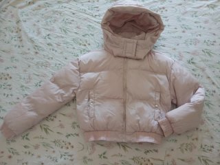 Abrigo rosa acolchado talla M