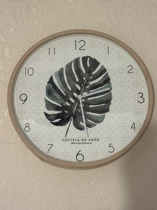 Reloj de Pared con Hoja Monstera
