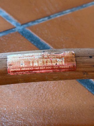 Dolce culla italiana vintage in rattan e bambù