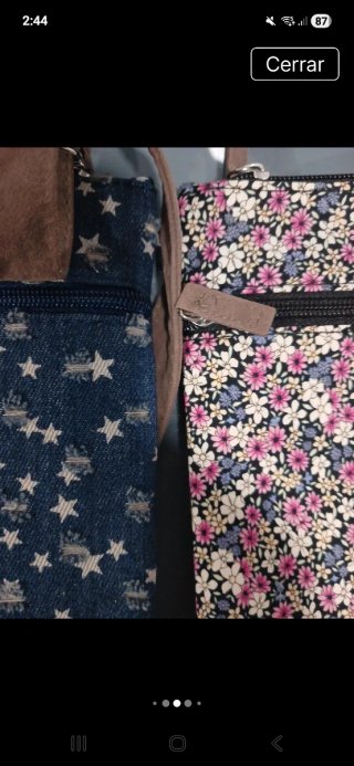 Lote 2 Bolsos bandolera, Pequeños Vaquero azul y F