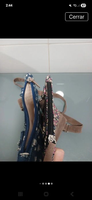 Lote 2 Bolsos bandolera, Pequeños Vaquero azul y F