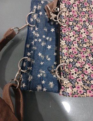 Lote 2 Bolsos bandolera, Pequeños Vaquero azul y F