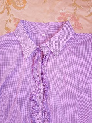 Camicia benetton Viola a Quadri Donna XL
