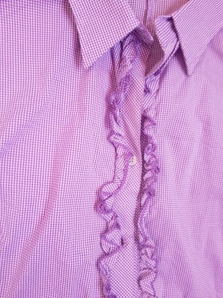 Camicia benetton Viola a Quadri Donna XL