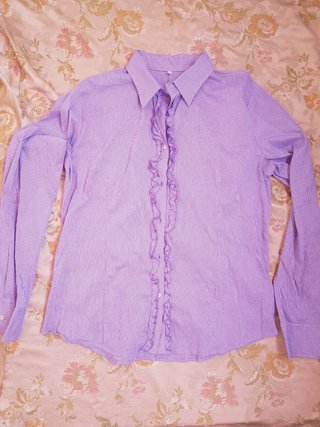 Camicia benetton Viola a Quadri Donna XL