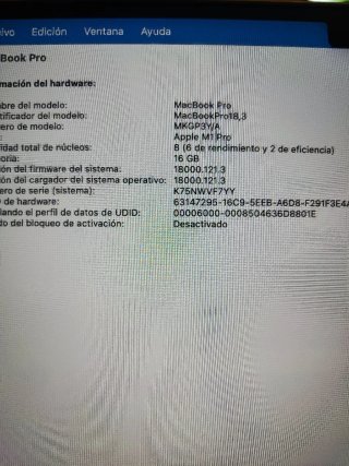 MacBook Pro 14 M1 Pro 2021 Gris Espacial