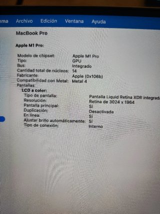 MacBook Pro 14 M1 Pro 2021 Gris Espacial