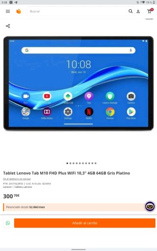Tablet Lenovo Azul