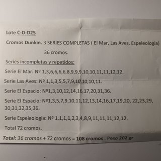 Cromos Dunkin Varias Series