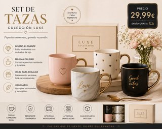 Set 4 Tazas Luxe Collection