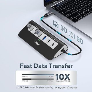 Intpw Hub USB C 9 en 1 con cable 1m