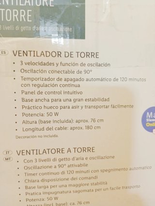 Ventilador de Torre Blanco