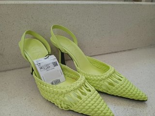 Zapatos Mango tacón verde talla 38