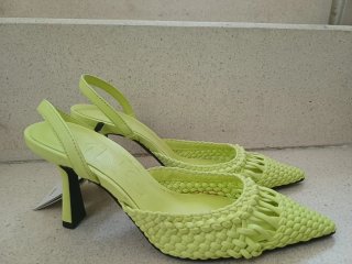 Zapatos Mango tacón verde talla 38