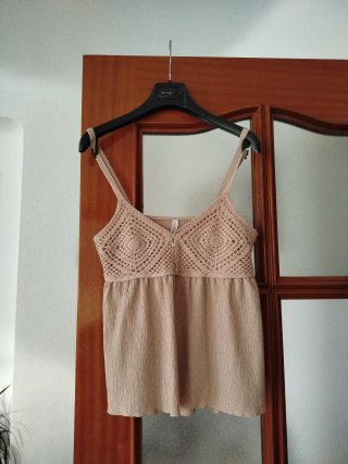 Tirantes Stradivarius Beige Crochet