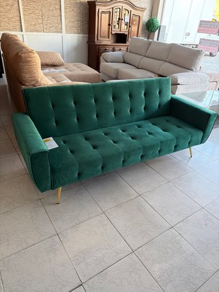 Sofá Cama Terciopelo Verde