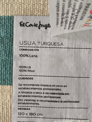 Alfombra El Corte Inglés Lana Beige/Turquesa