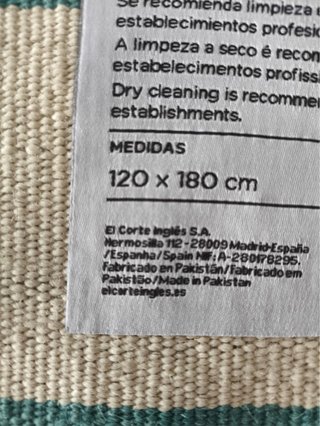 Alfombra El Corte Inglés Lana Beige/Turquesa