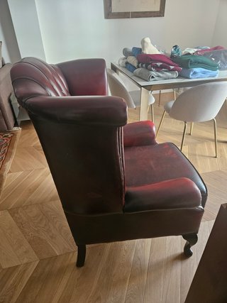 Poltrona Chesterfield Rossa Pelle