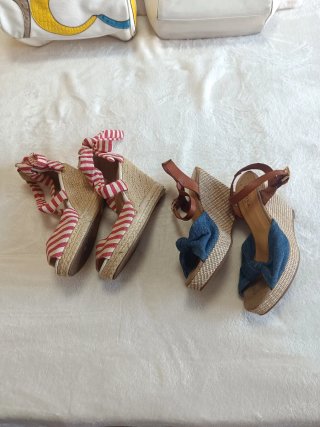 Lote de verano: 2 bolsos + 2 pares de cuñas
